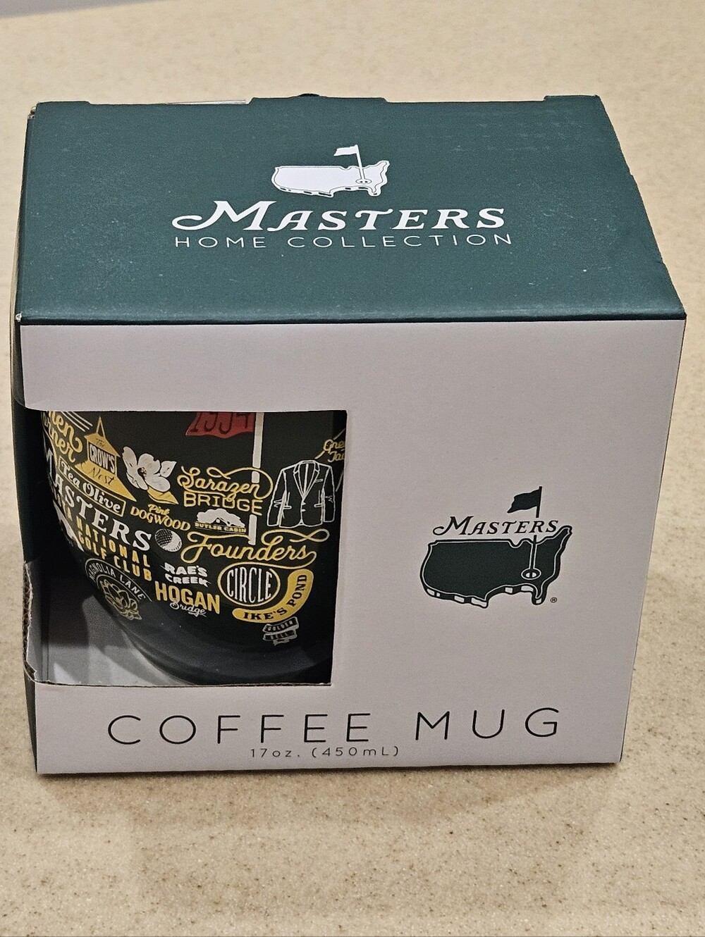 RARE MASTERS AUGUSTA NATIONAL GOLF TOURNAMENT CERAMIC COFFEE TEA MUG CUP 17 OZ